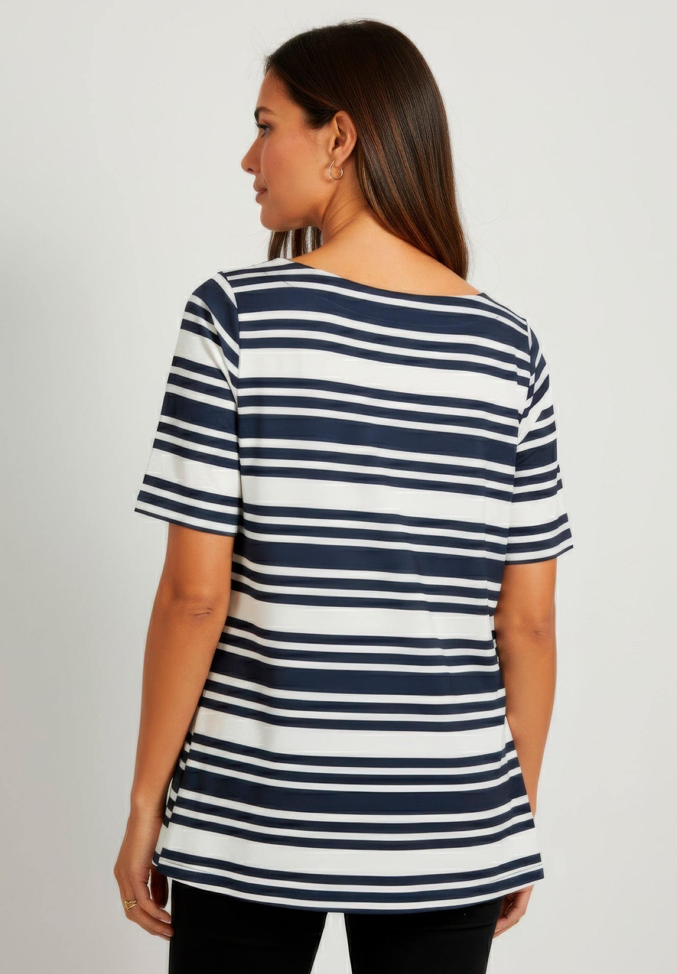 Stretch Knit Boatneck Swing Tunic image number 2