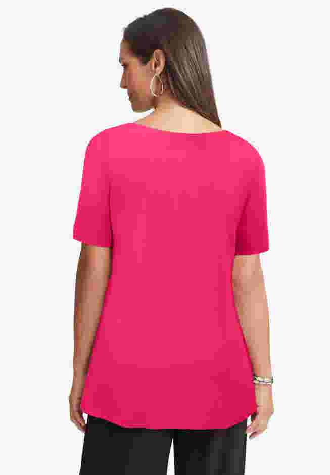 Stretch Knit Boatneck Swing Tunic image number 1