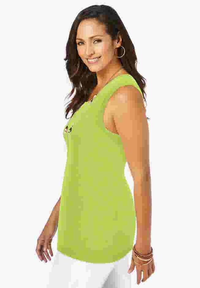 Scoop-Neck Sweater Tank image number 2