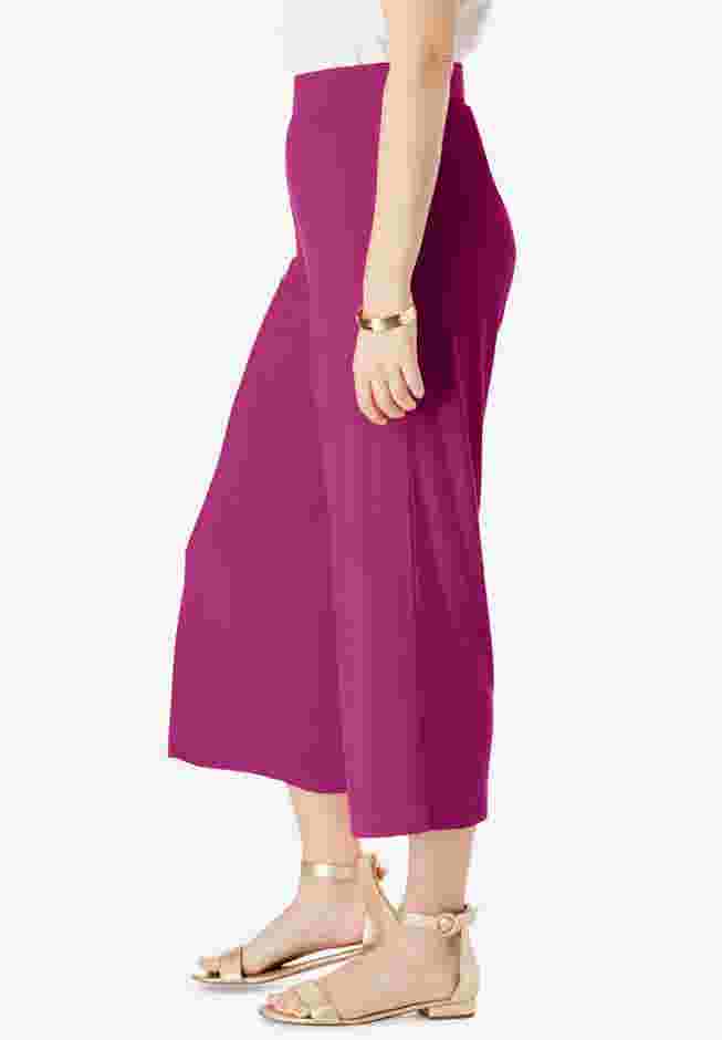 Everyday Stretch Knit Wide Leg Crop Pant image number 3