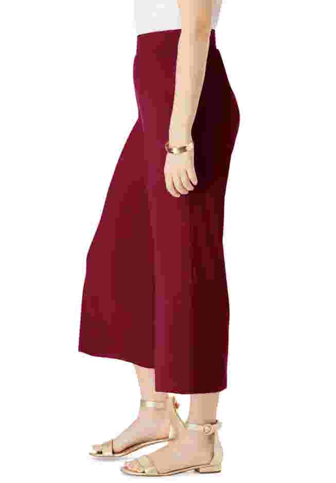 Everyday Stretch Knit Wide Leg Crop Pant image number 2
