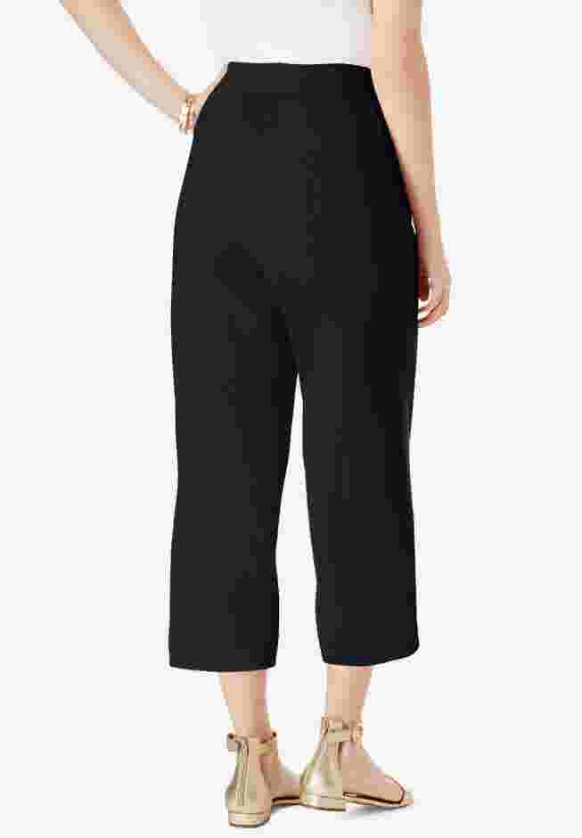 Everyday Stretch Knit Wide Leg Crop Pant image number 1