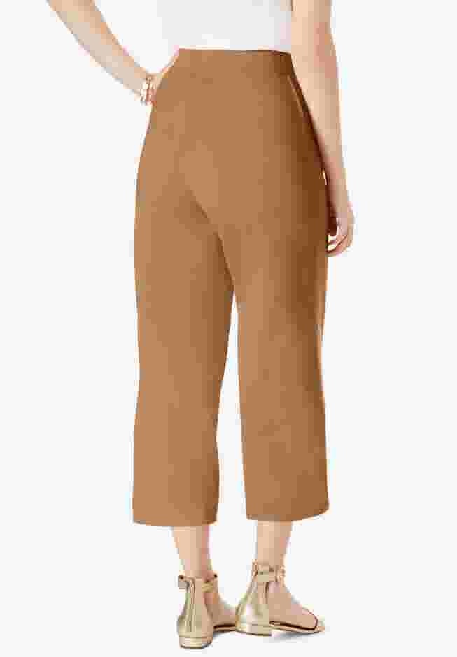 Everyday Stretch Knit Wide Leg Crop Pant image number 1