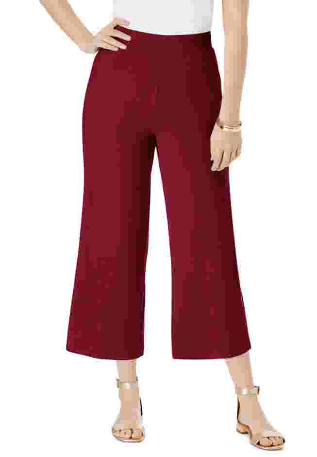 Everyday Stretch Knit Wide Leg Crop Pant image number 0