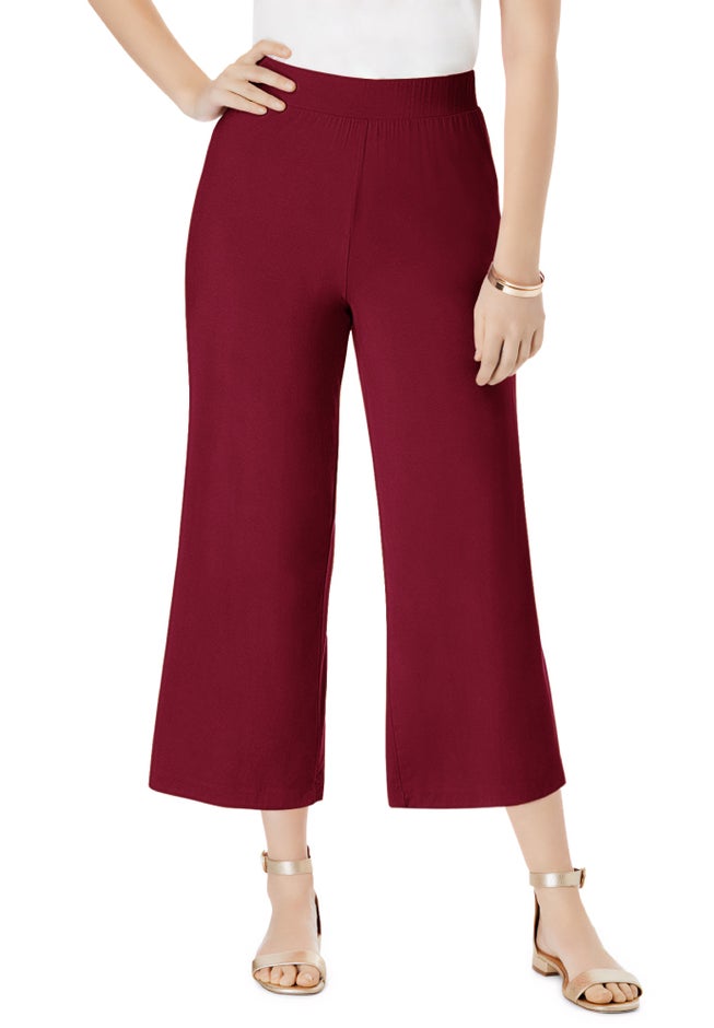 Everyday Stretch Knit Wide Leg Crop Pant image number 0