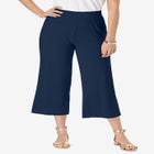 Everyday Stretch Knit Wide Leg Crop Pant image number null