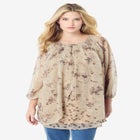 Blouson Sleeve Overlay Blouse image number null