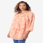 Blouson Sleeve Overlay Blouse image number null