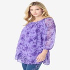 Blouson Sleeve Overlay Blouse image number null