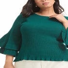 Ruffled Long-Sleeve Sweater image number null