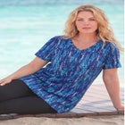 Plus Size Ultimate Cotton V-Neck Short Sleeve Tunic image number null