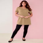 Plus Size Ultimate Cotton V-Neck Short Sleeve Tunic image number null