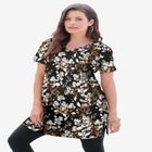 Plus Size Cotton Short Sleeve V-Neck Ultimate Tunic image number null