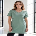 Plus Size Ultimate Cotton V-Neck Short Sleeve Tunic image number null