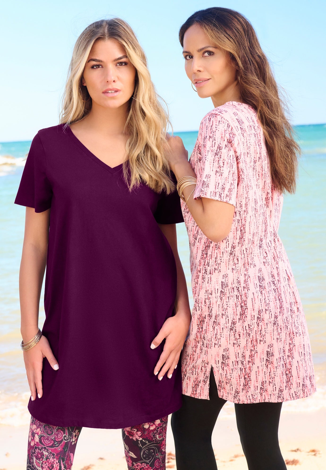 Plus Size Cotton Short Sleeve V-Neck Ultimate Tunic image number 0