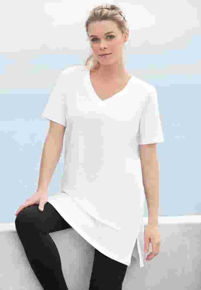 Plus Size Cotton Short Sleeve V-Neck Ultimate Tunic image number 0