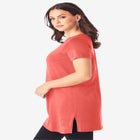 Plus Size Cotton Short Sleeve V-Neck Ultimate Tunic image number null