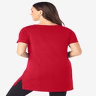 Plus Size Cotton Short Sleeve V-Neck Ultimate Tunic image number null