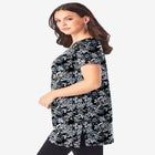 Plus Size Cotton Short Sleeve V-Neck Ultimate Tunic image number null
