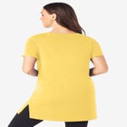 Plus Size Cotton Short Sleeve V-Neck Ultimate Tunic image number null