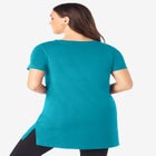 Plus Size Cotton Short Sleeve V-Neck Ultimate Tunic image number null
