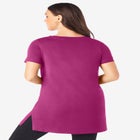 Plus Size Cotton Short Sleeve V-Neck Ultimate Tunic image number null
