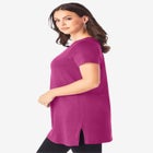 Plus Size Cotton Short Sleeve V-Neck Ultimate Tunic image number null