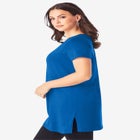 Plus Size Cotton Short Sleeve V-Neck Ultimate Tunic image number null