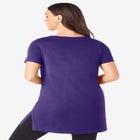 Plus Size Cotton Short Sleeve V-Neck Ultimate Tunic image number null