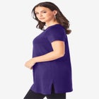 Plus Size Cotton Short Sleeve V-Neck Ultimate Tunic image number null