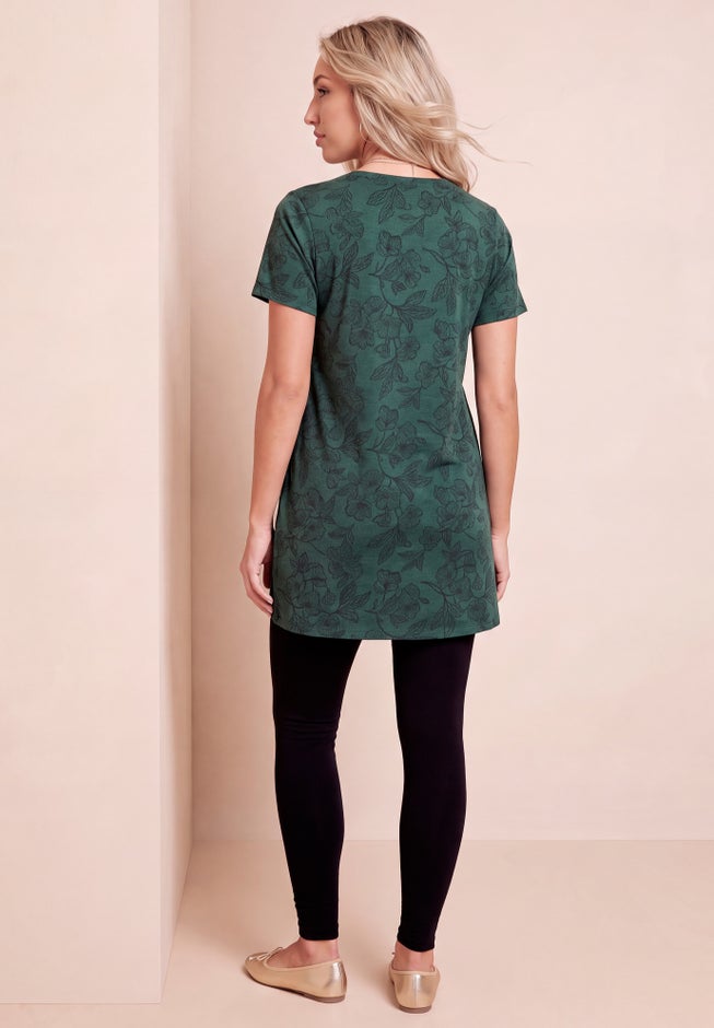 Plus Size Ultimate Cotton V-Neck Short Sleeve Tunic image number 1