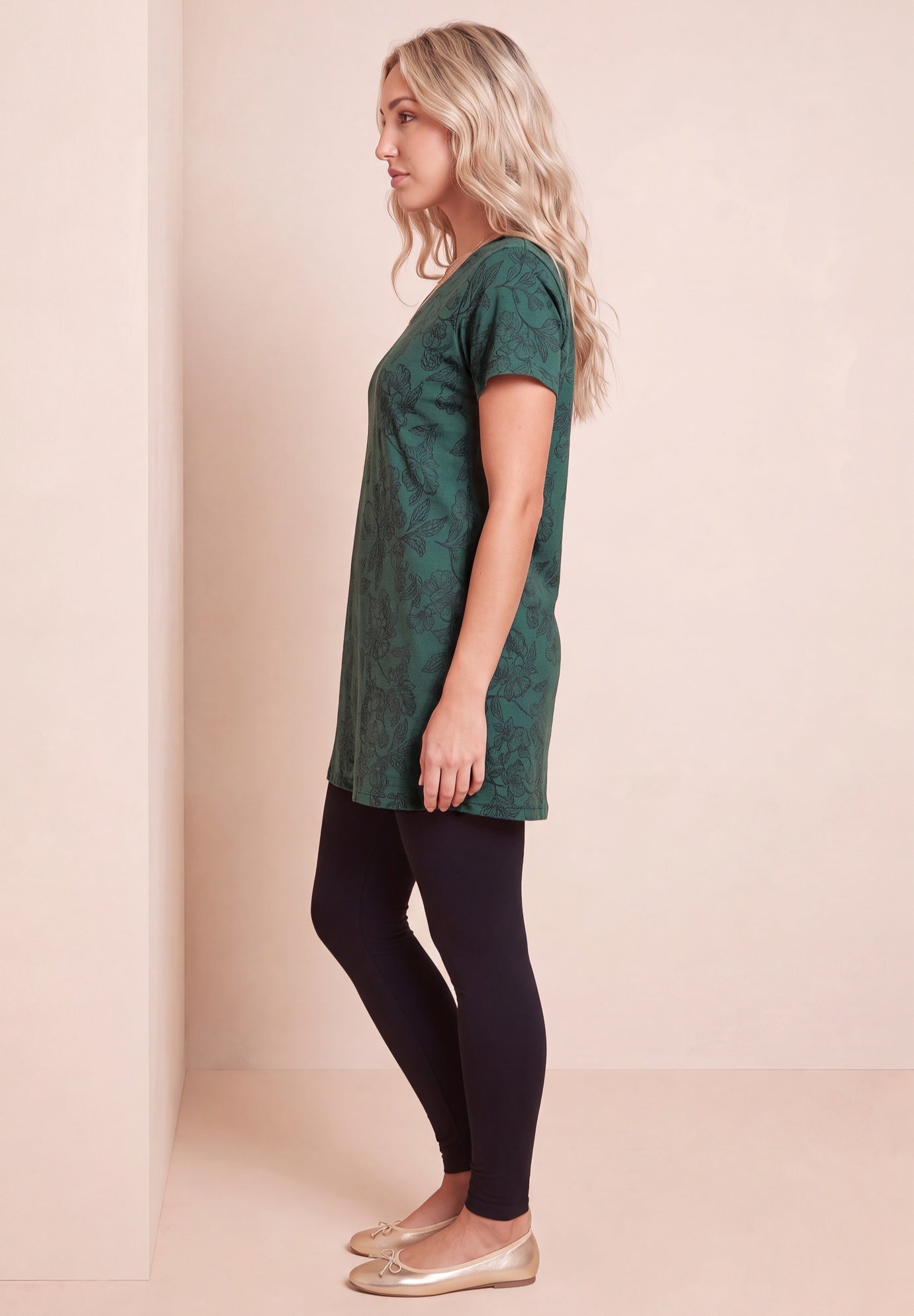 Plus Size Ultimate Cotton V-Neck Short Sleeve Tunic image number 2