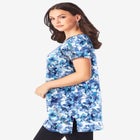 Plus Size Ultimate Cotton V-Neck Short Sleeve Tunic image number null