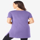 Plus Size Ultimate Cotton V-Neck Short Sleeve Tunic image number null