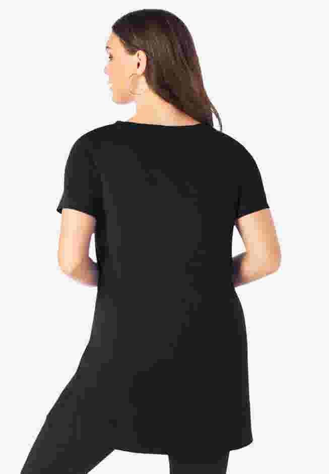 Plus Size Cotton Short Sleeve V-Neck Ultimate Tunic image number 1