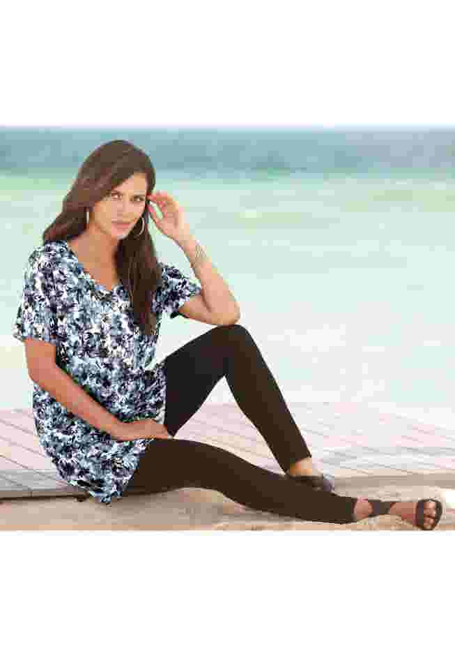 Plus Size Cotton Short Sleeve V-Neck Ultimate Tunic image number 0