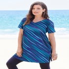 Plus Size Cotton Short Sleeve V-Neck Ultimate Tunic image number null