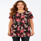 Plus Size Ultimate Cotton V-Neck Short Sleeve Tunic image number null