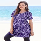 Plus Size Cotton Short Sleeve V-Neck Ultimate Tunic image number null