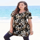 Plus Size Cotton Short Sleeve V-Neck Ultimate Tunic image number null