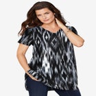 Plus Size Cotton Short Sleeve V-Neck Ultimate Tunic image number null