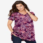 Plus Size Cotton Short Sleeve V-Neck Ultimate Tunic image number null