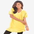 Plus Size Cotton Short Sleeve V-Neck Ultimate Tunic image number null