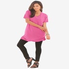 Plus Size Cotton Short Sleeve V-Neck Ultimate Tunic image number null