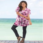 Plus Size Cotton Short Sleeve V-Neck Ultimate Tunic image number null
