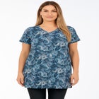 Plus Size Ultimate Cotton V-Neck Short Sleeve Tunic image number null
