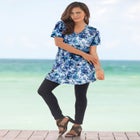 Plus Size Ultimate Cotton V-Neck Short Sleeve Tunic image number null