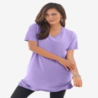 Plus Size Ultimate Cotton V-Neck Short Sleeve Tunic image number null