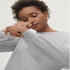 French Terry Blouson Sleeve Sweatshirt Tunic Dress image number null