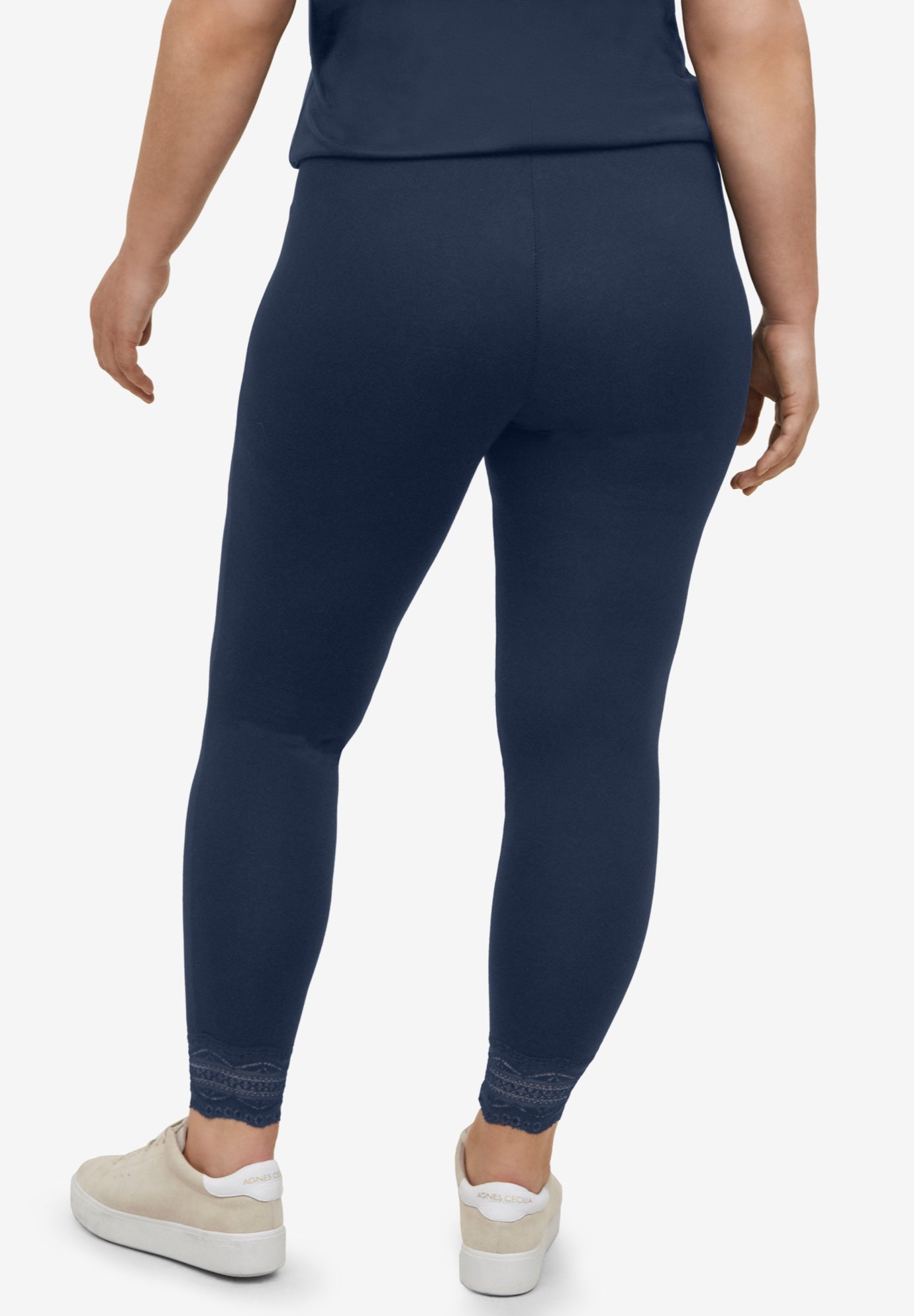 Scallop Lace Hem Leggings image number 0